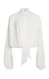 Giambattista Valli Tie-detailed Sable Blouse In Ivory