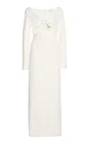 Giambattista Valli Tie-front Knit Maxi Dress In Ivory