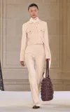 Giambattista Valli Tie-neck Sablé Blouse In Ivory