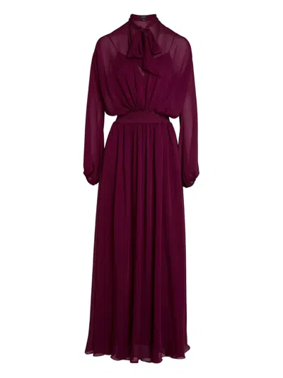 Giambattista Valli Tie-neck Silk Maxi Dress