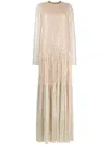 Giambattista Valli Tiered Sequinned Gown In Neutrals