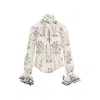 Giambattista Valli Floral-print Silk Blouse In Beige