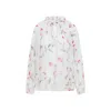 Giambattista Valli Silk Blouse With Balloon Sleeves And Floral Pattern In White