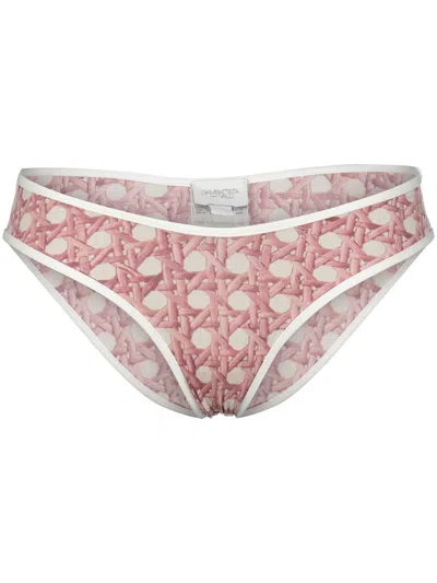 Giambattista Valli Women's Printed Low-rise Bikini Bottom In Ivoire Rose