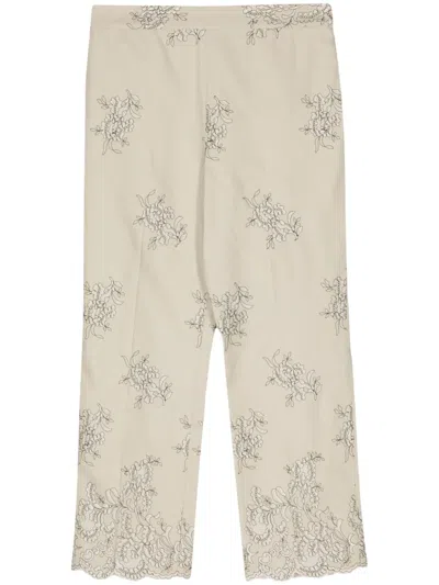 Giambattista Valli Trompe L'oeil-print Straight-leg Trousers In Neutrals