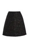 Giambattista Valli Tweed A-line Mini Skirt In Black