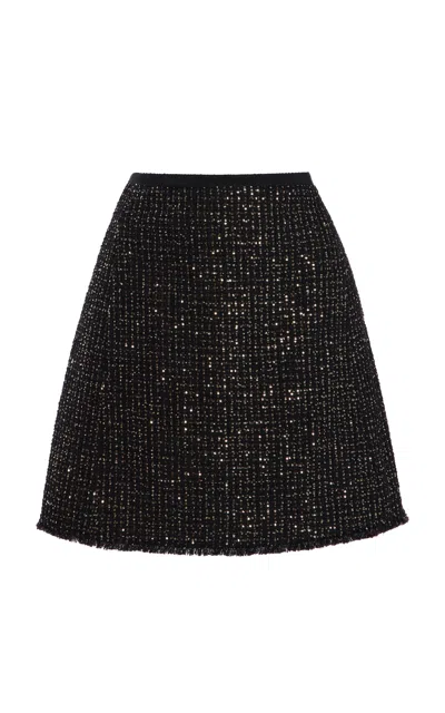 Giambattista Valli Tweed A-line Mini Skirt In Black