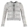 Giambattista Valli Tweed Blazer In Grey Wool In Black