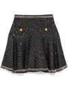 Giambattista Valli A-line Boucle Mini Skirt With Metallic Trim In Black