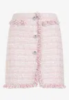 Giambattista Valli Boucle Mini Skirt Sequin Embellishments In Pink