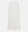 Giambattista Valli Cotton Blend Voile Midi Skirt In White