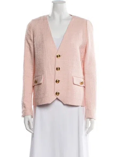 Pre-owned Giambattista Valli Tweed Pattern Evening Jacket In Pink