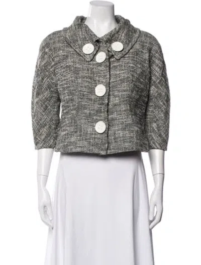 Pre-owned Giambattista Valli Tweed Pattern Jacket In Multicolor