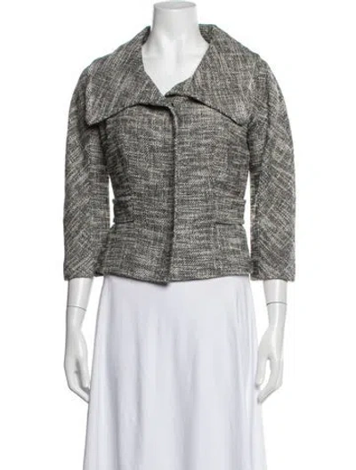 Pre-owned Giambattista Valli Tweed Pattern Jacket In Multicolor