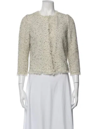 Pre-owned Giambattista Valli Tweed Pattern Jacket In Neutrals