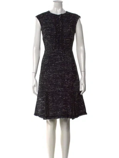 Pre-owned Giambattista Valli Tweed Pattern Knee-length Dress In Black