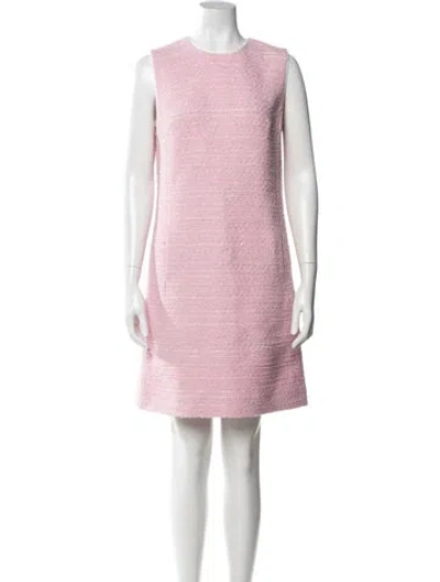 Pre-owned Giambattista Valli Tweed Pattern Mini Dress In Pink