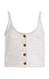 Giambattista Valli Tweed Sorbet Cropped Top In Multi