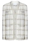 Giambattista Valli Check-pattern Tweed Jacket In White