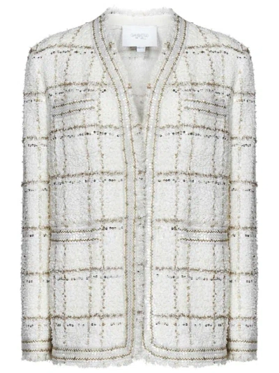 Giambattista Valli Tweed Unlined Jacket In White