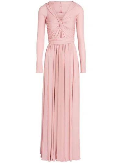 Giambattista Valli Twist-front Jersey Maxi Dress In Pink