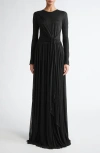 Giambattista Valli Twist Front Long Sleeve Jersey Dress