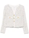 Giambattista Valli V-neck Tweed Jacket In White
