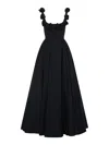 Giambattista Valli Floral Applique Midi Dress In Black