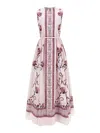 Giambattista Valli Floral Print Sleeveless Belted Midi Dress In Multi