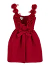 Giambattista Valli Satin Mini Dress With Structured Balloon Skirt In Red