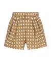 Giambattista Valli Vienna Straw Pleated Shorts In Nude
