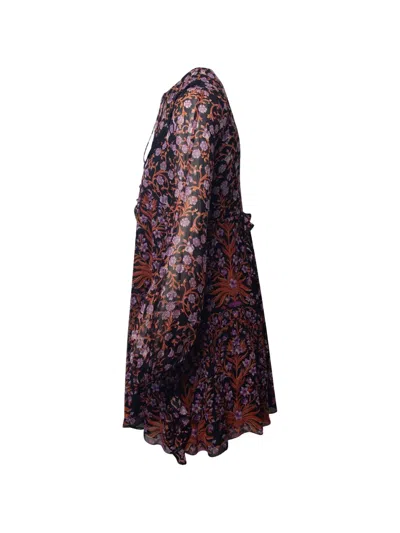 Pre-owned Giambattista Valli Vintage Floral-print Mini Dress In Black