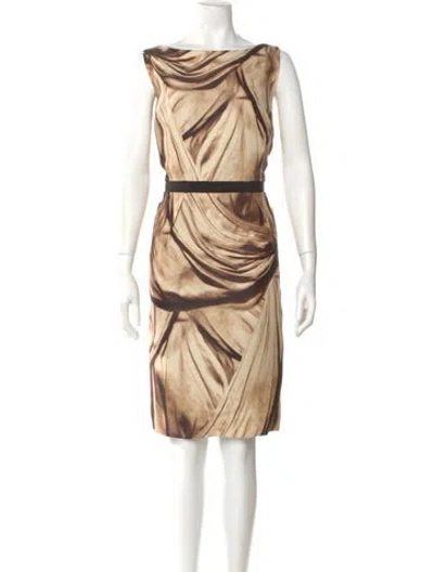Pre-owned Giambattista Valli Vintage Knee-length Dress In Brown