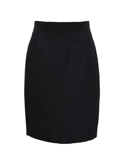 Pre-owned Giambattista Valli Vintage Pencil Skirt In Black