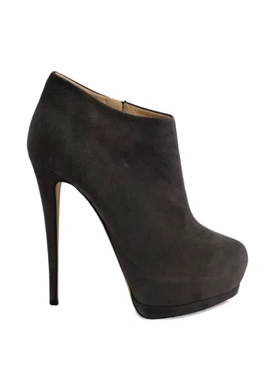 Pre-owned Giambattista Valli Vintage Platform-heel Boots In Gray