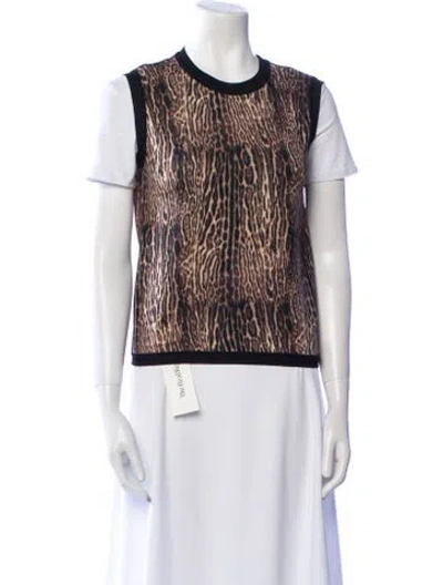 Pre-owned Giambattista Valli Virgin Wool Animal Print T-shirt In Multi