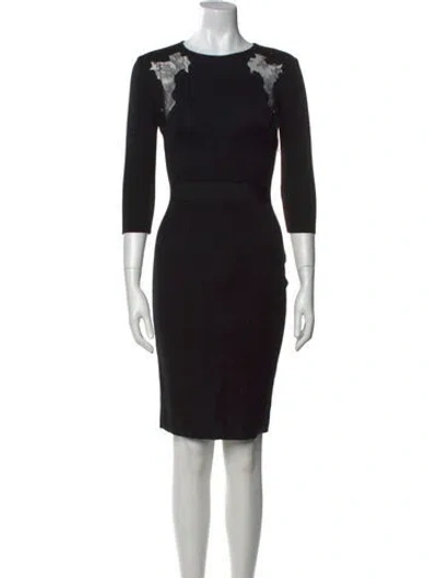 Pre-owned Giambattista Valli Virgin Wool Knee-length Dress In Black