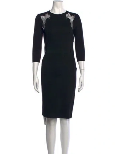 Pre-owned Giambattista Valli Virgin Wool Knee-length Dress In Black
