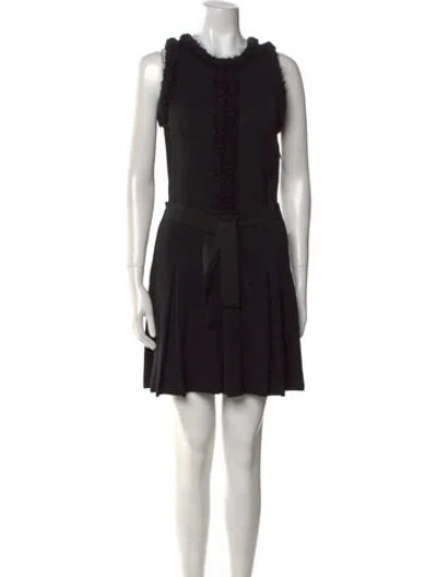 Pre-owned Giambattista Valli Virgin Wool Mini Dress In Black