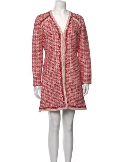 Pre-owned Giambattista Valli Virgin Wool Mini Dress In Black/red