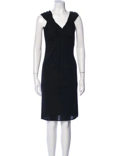 Pre-owned Giambattista Valli V-neck Knee-length Dress In Black