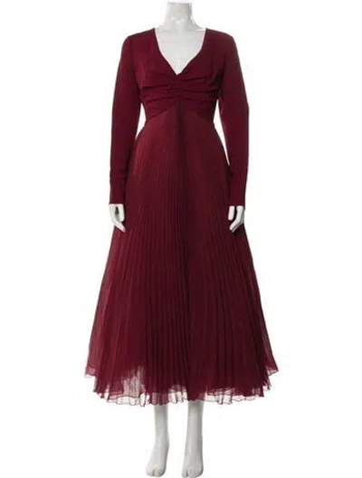 Pre-owned Giambattista Valli V-neck Long Dress W/ Tags In Red