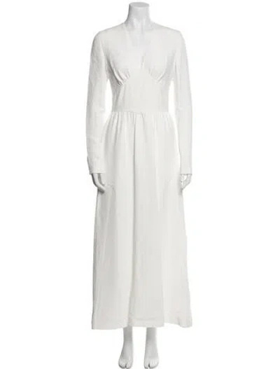 Pre-owned Giambattista Valli V-neck Long Dress In White