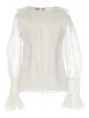 Giambattista Valli Ruffle Collar Shirt In White