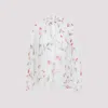 Giambattista Valli Silk Blouse With Balloon Sleeves And Floral Pattern In White