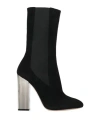 Giambattista Valli Woman Ankle Boots Black Size 7 Leather, Elastic Fibres In Black