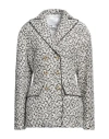 Giambattista Valli Woman Blazer Cream Size 8 Viscose, Synthetic Fibers, Virgin Wool, Cashmere In White