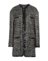 GIAMBATTISTA VALLI GIAMBATTISTA VALLI WOMAN COAT BLACK SIZE 6 POLYAMIDE, COTTON, SYNTHETIC FIBERS, WOOL, RECYCLED WOOL