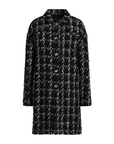 Giambattista Valli Woman Coat Black Size 4 Polyester, Wool, Cotton, Polyamide, Acrylic