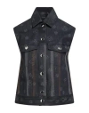 Giambattista Valli Woman Denim Outerwear Blue Size 6 Cotton, Elastane In Black